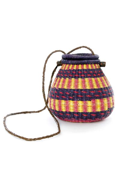 Ghanaian Lidded Basket Purse in Assorted Colors 3 Ghanaian Lidded Basket Purse in Assorted Colors