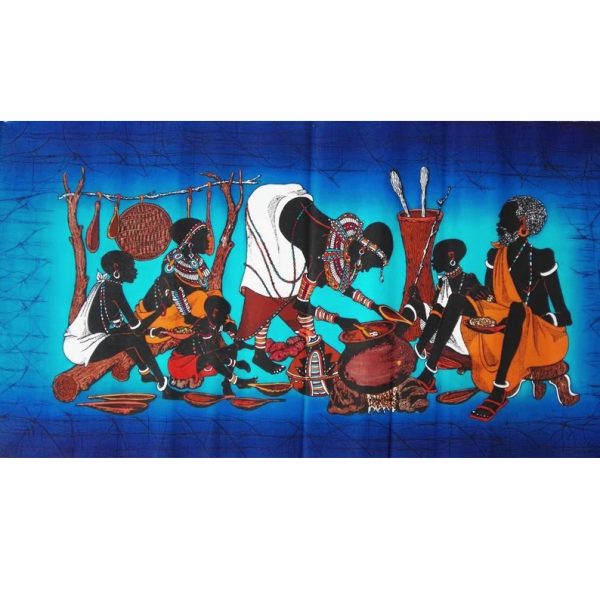 Caring mother serving meal batik, wall hanging, Africa wall hanging, Home decor, Wall decor, handmade batik 1 Caring mother serving meal batik, wall hanging, Africa wall hanging, Home decor, Wall decor, handmade batik