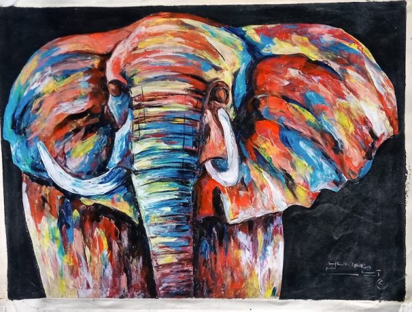 colorful elephant Painting, Art on Canvas, Wall Art, Home Décor for Living Room. African lion painting, wall hanging, oil painting on canvas 1 colorful elephant Painting, Art on Canvas, Wall Art, Home Décor for Living Room. African lion painting, wall hanging, oil painting on canvas