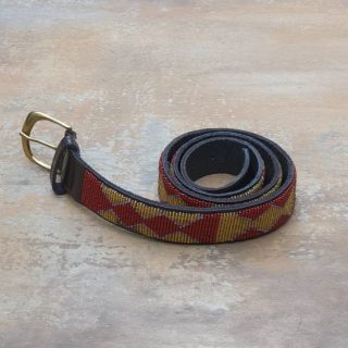 35″-39″ Maasai beaded belt, Unisex belt, Beaded leather belt