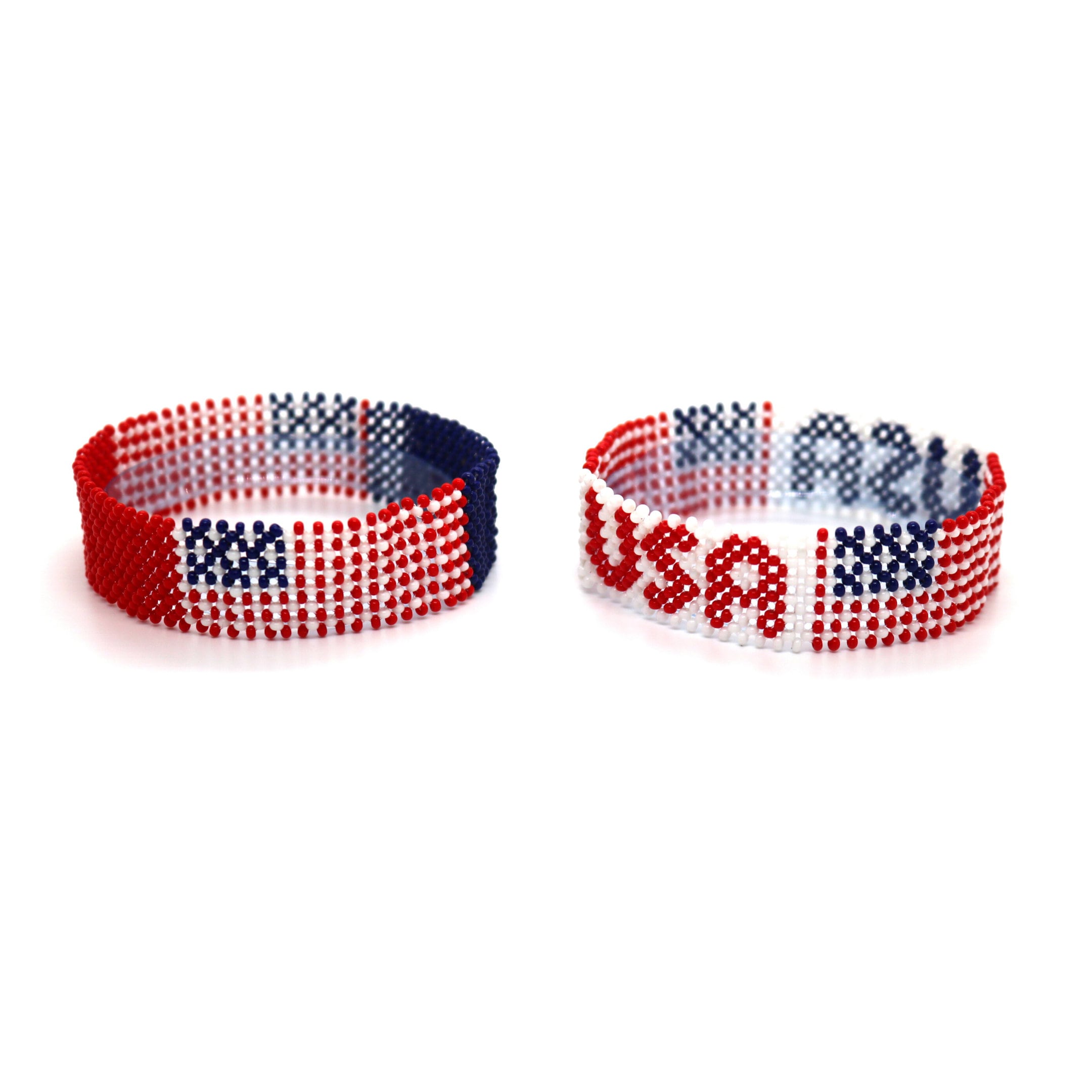 USA Flag beaded Bracelet 1 USA Flag beaded Bracelet