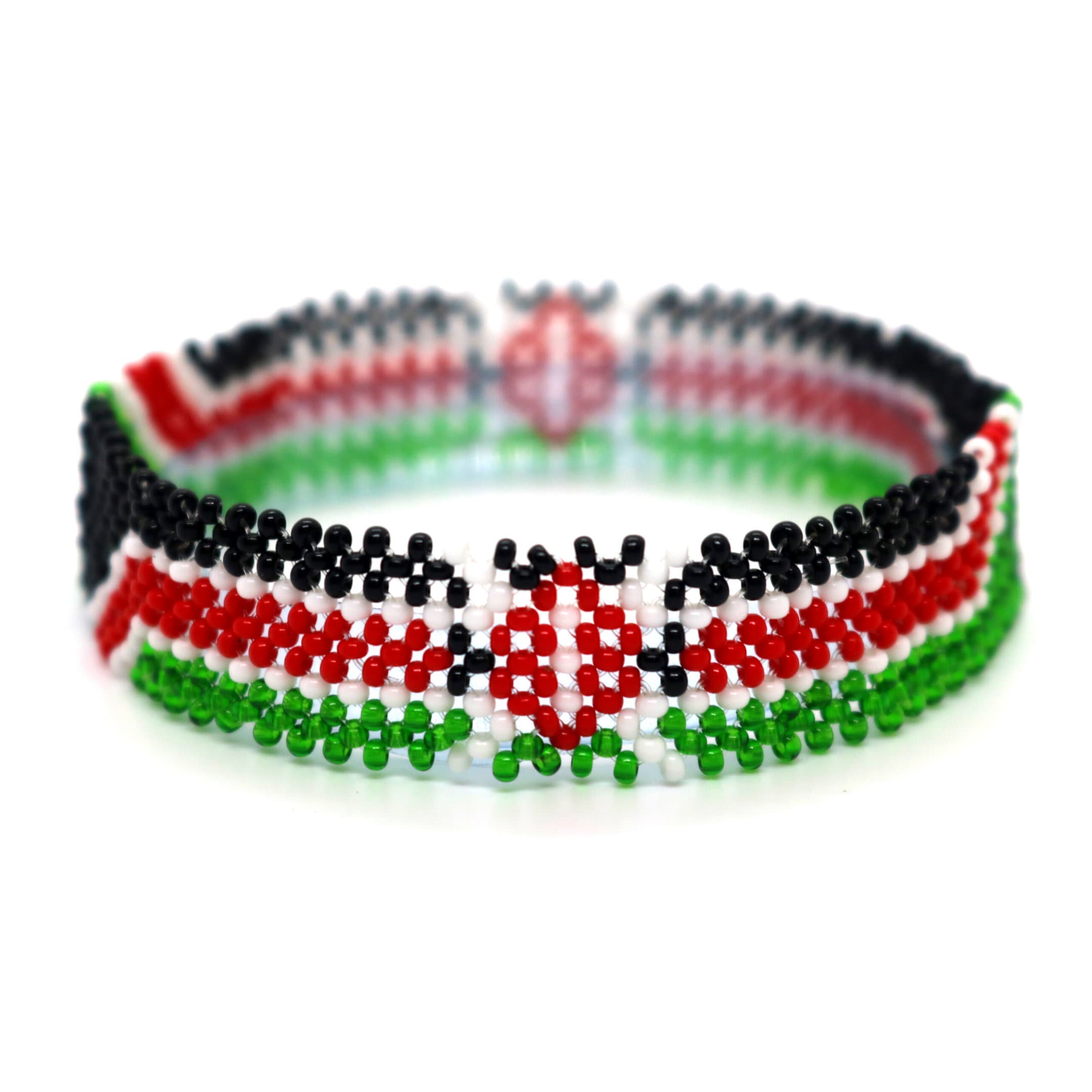 Kenya Flag beaded Bracelet 1 Kenya Flag beaded Bracelet