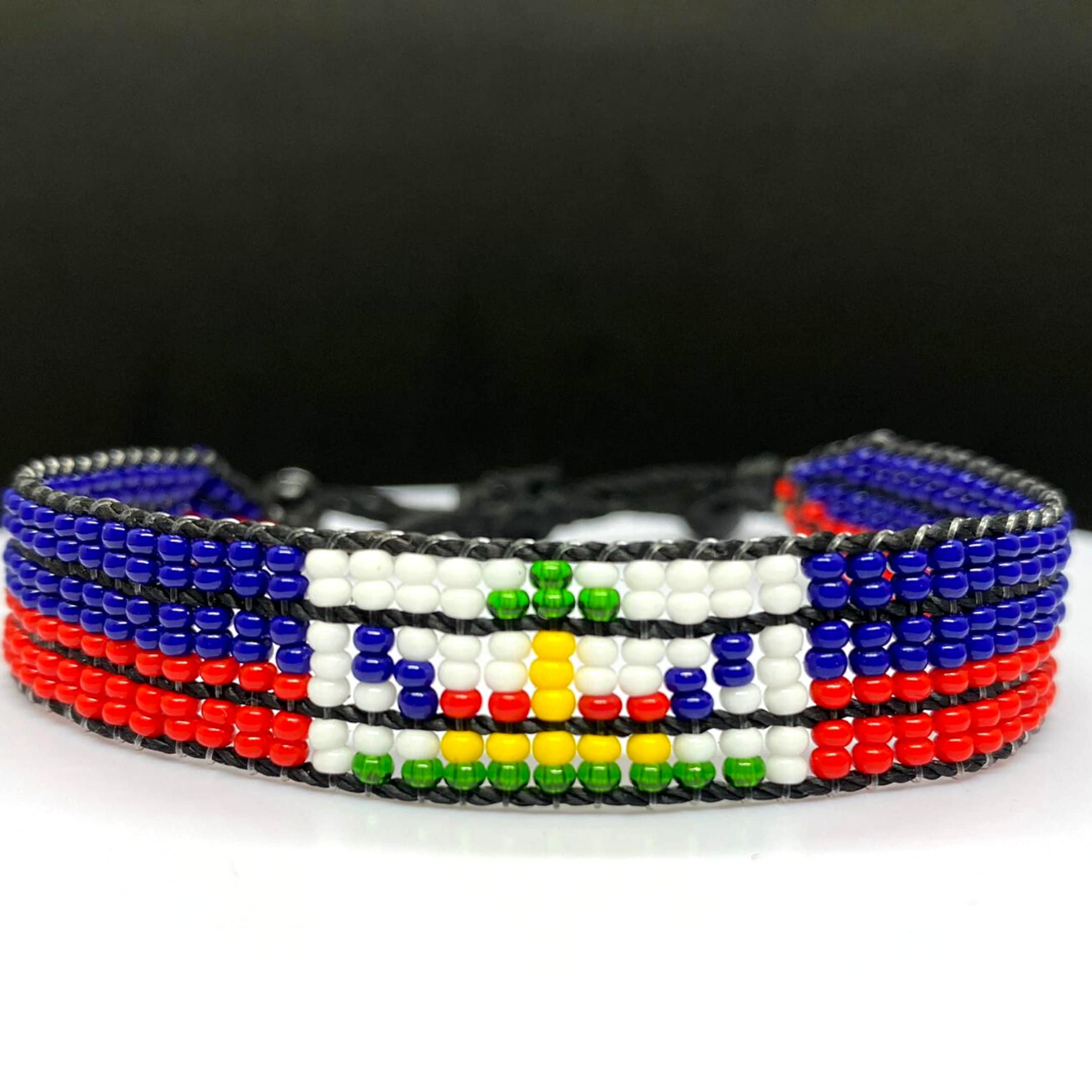 Haiti Flag adjustable beaded Bracelet, Haitian pride Bracelet 1 Haiti Flag adjustable beaded Bracelet, Haitian pride Bracelet