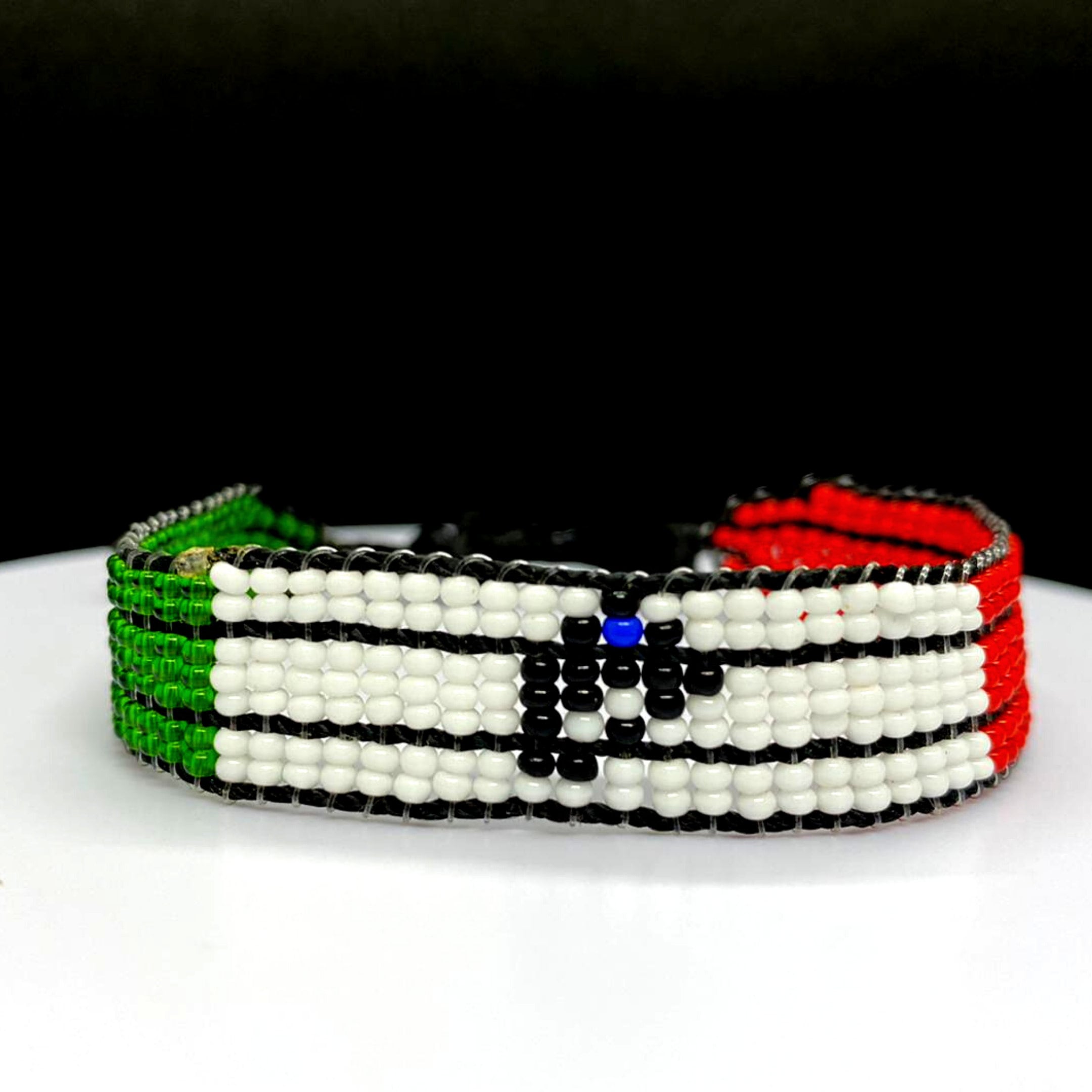 Mexico Flag adjustable beaded Bracelet 1 Mexico Flag adjustable beaded Bracelet