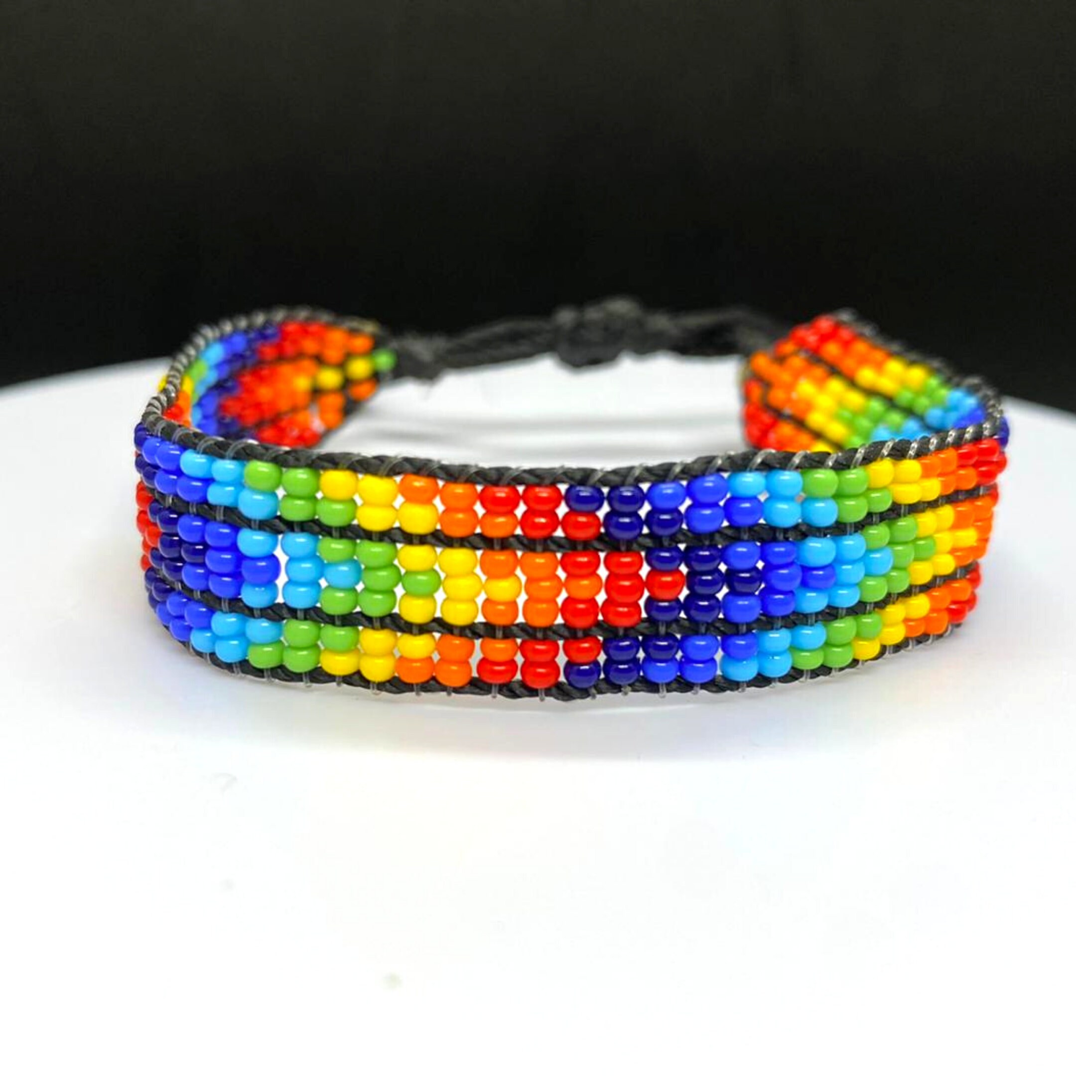 Pride Flag adjustable beaded Bracelet 1 Pride Flag adjustable beaded Bracelet