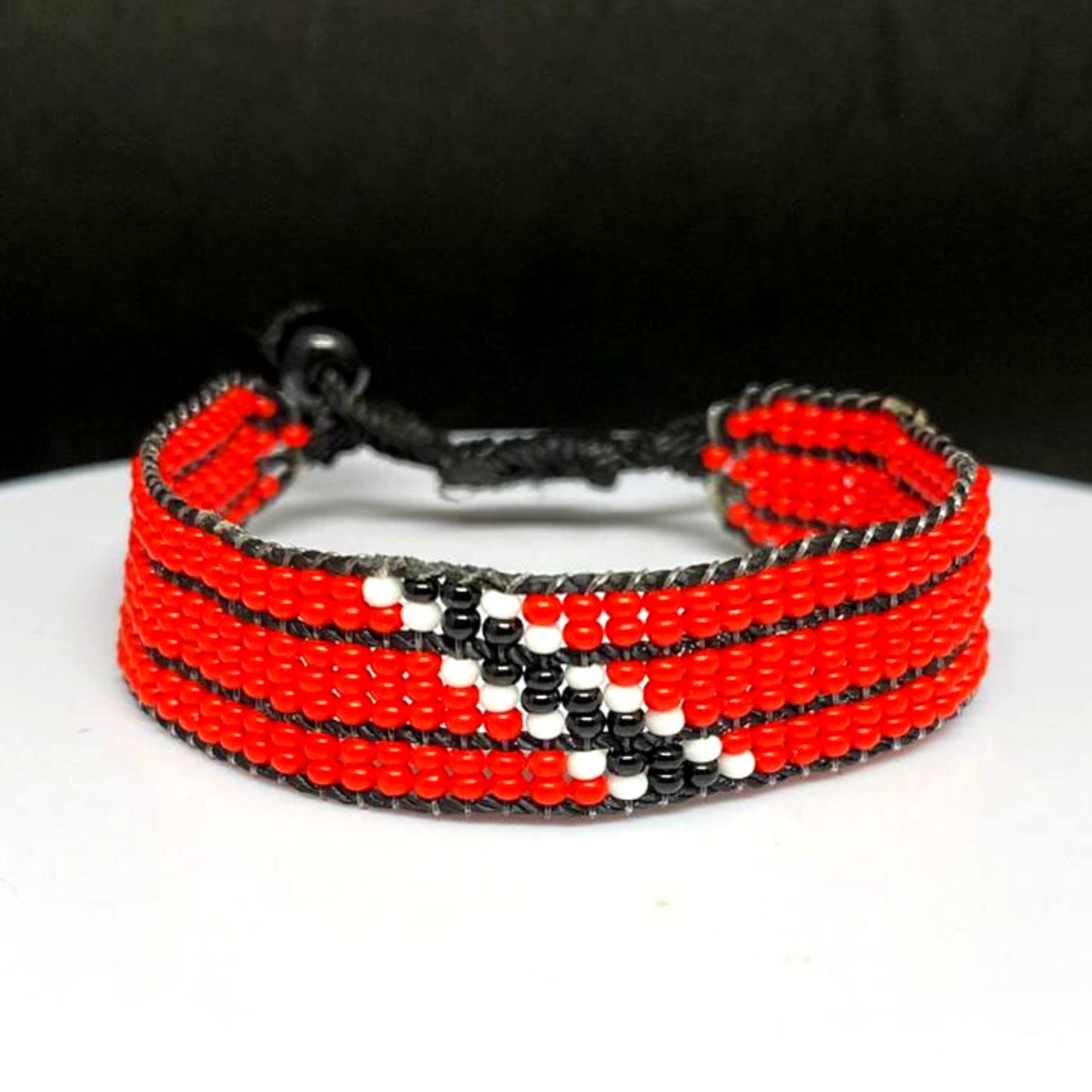 Trinidad Flag adjustable beaded Bracelet 1 Trinidad Flag adjustable beaded Bracelet