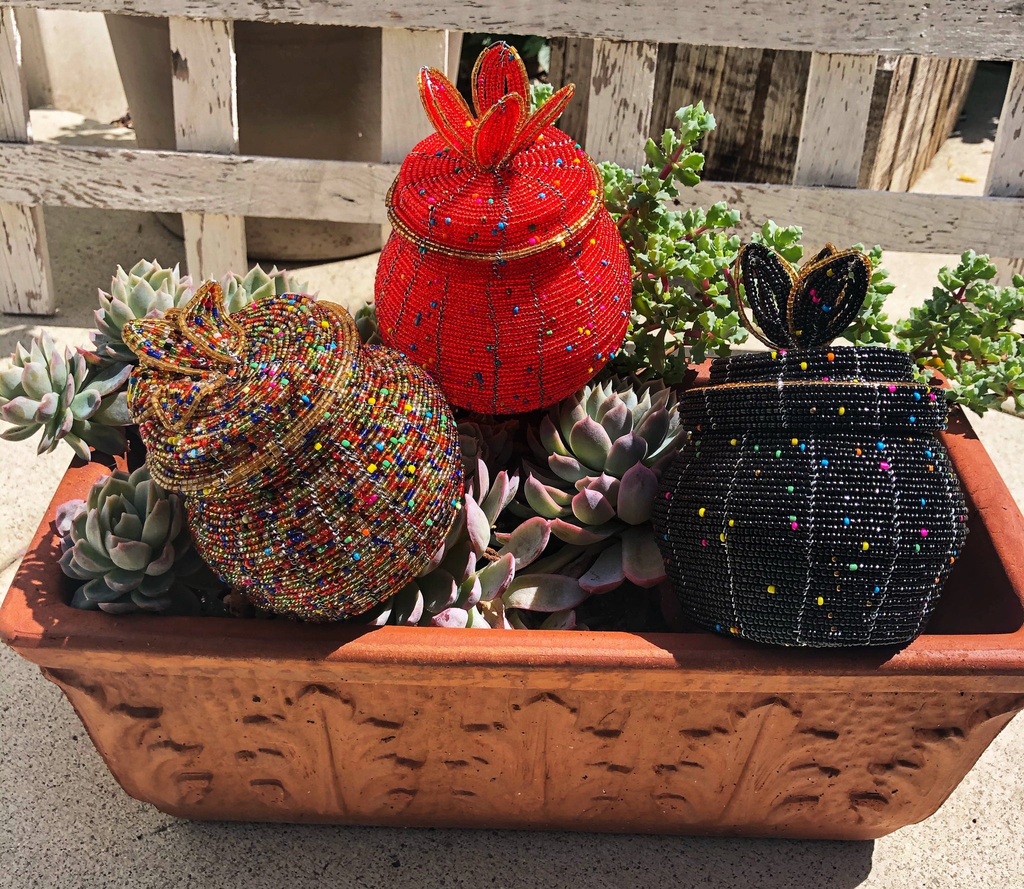 Handmade Jar Style Seed Bead Basket 1 Handmade Jar Style Seed Bead Basket