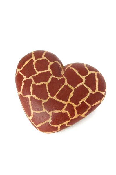 Kenyan Jacaranda Wood Giraffe Print Heart 2 Kenyan Jacaranda Wood Giraffe Print Heart