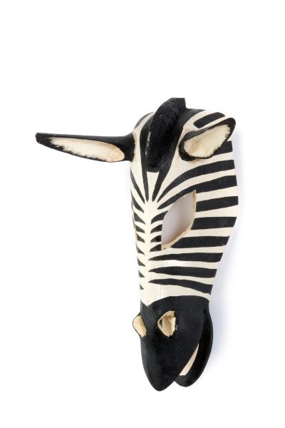 Kenyan Hand Painted Jacaranda Zebra Mask 3 Kenyan Hand Painted Jacaranda Zebra Mask