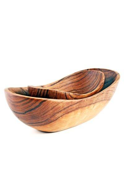 Set of Two Wild Olive Wood Dippy Dip Bowls 1 Set of Two Wild Olive Wood Dippy Dip Bowls