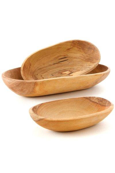 Set of Three Wild Olive Wood Serving Bowls 1 Set of Three Wild Olive Wood Serving Bowls