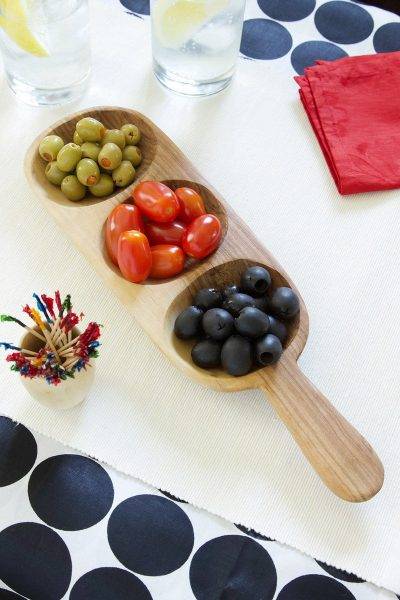 Wild Olive Wood Triple Well Serving Trays 2 Wild Olive Wood Triple Well Serving Trays
