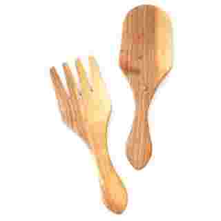 Kenyan Olive Wood Spade Salad Servers