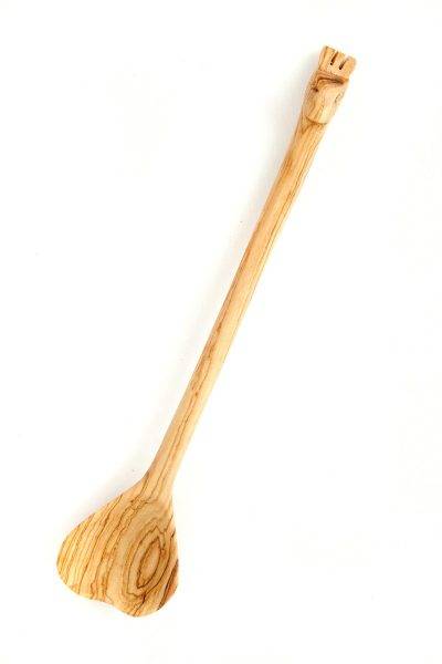 Wild Olive Wood Heart Spoon with Giraffe Handle 1 Wild Olive Wood Heart Spoon with Giraffe Handle