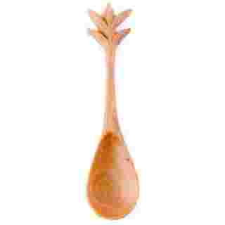 Kenyan Wild Olive Wood Pineapple Spoon