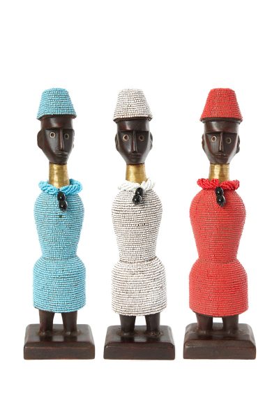 14" Beaded Namji Dolls with Necklaces and Hats 2 14" Beaded Namji Dolls with Necklaces and Hats