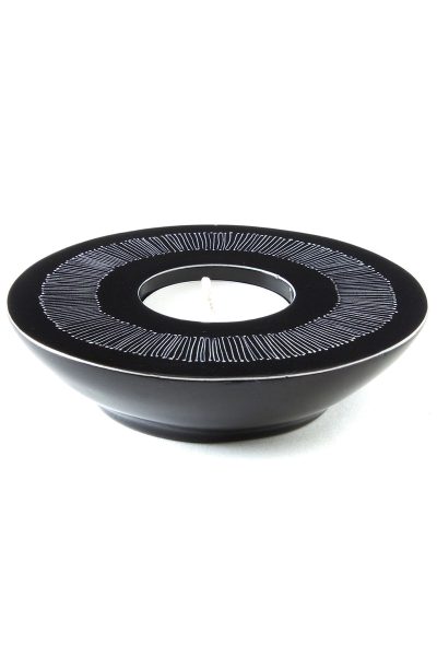Black Fine Line Round Soapstone Tea Light Candle Holder 1 Black Fine Line Round Soapstone Tea Light Candle Holder