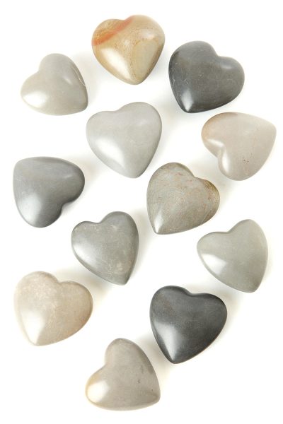 One Dozen Dove Gray Soapstone Heart Keepsakes 2 One Dozen Dove Gray Soapstone Heart Keepsakes