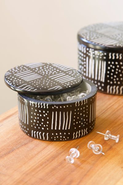 Spindle Mudcloth Soapstone Desktop Boxes 9 Spindle Mudcloth Soapstone Desktop Boxes
