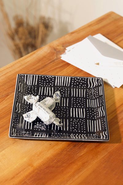 Spindle Mudcloth Square Soapstone Desktop Dish 4 Spindle Mudcloth Square Soapstone Desktop Dish