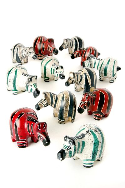 Dozen Hand Carved Chubby Soapstone Zebras 4 Dozen Hand Carved Chubby Soapstone Zebras
