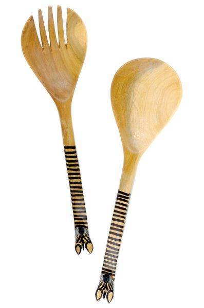 Kenyan Mahogany Zebra Salad Set 1 Kenyan Mahogany Zebra Salad Set
