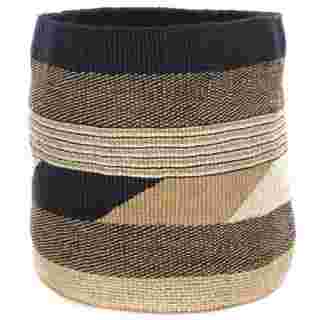 Giant Relaxed Sisal Bin Basket - Black & Beige