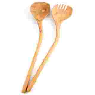 Crooked Wild Olive Wood Salad Servers