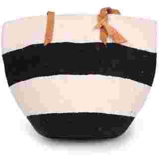 JIBINI: Handwoven Black , White  Wool Tote Bag