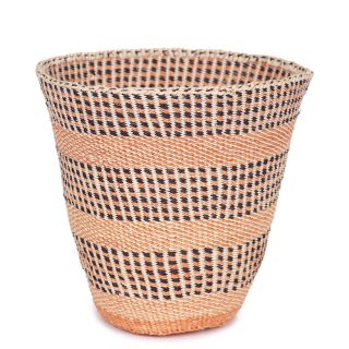 ELIZA: Medium Orange, Brown & Black Sisal Basket
