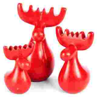 Red Soapstone Reindeers