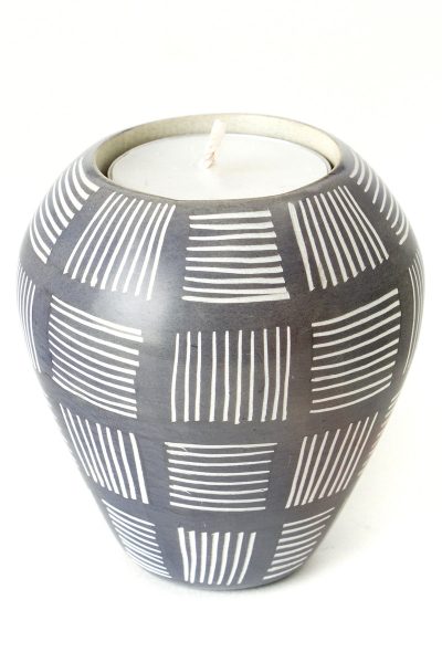 Small Dash Soapstone Tea Light and Taper Candle Holder 2 Small Dash Soapstone Tea Light and Taper Candle Holder