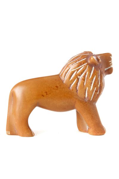 Tawny Kenyan Soapstone Lion Sculpture 5 Tawny Kenyan Soapstone Lion Sculpture