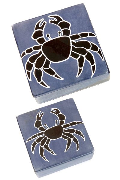Slate Coastal Crab Soapstone Boxes 4 Slate Coastal Crab Soapstone Boxes