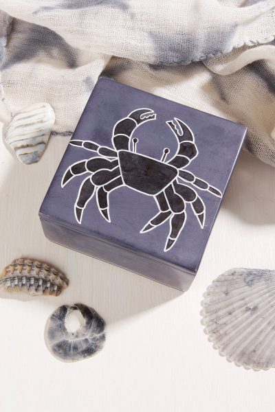 Slate Coastal Crab Soapstone Boxes 3 Slate Coastal Crab Soapstone Boxes