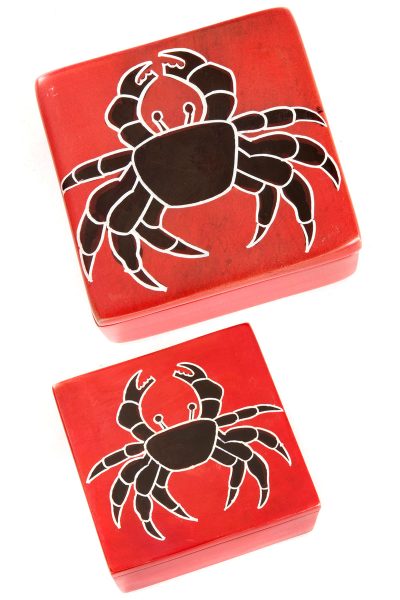 Red Coastal Crab Soapstone Boxes 1 Red Coastal Crab Soapstone Boxes