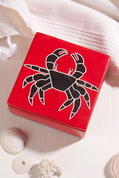 Red Coastal Crab Soapstone Boxes 3 Red Coastal Crab Soapstone Boxes
