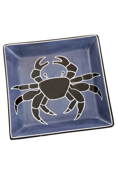 5.5" Slate Coastal Crab Square Soapstone Dish 1 5.5" Slate Coastal Crab Square Soapstone Dish