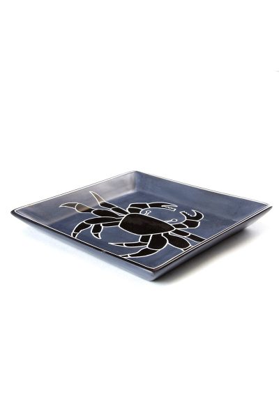 5.5" Slate Coastal Crab Square Soapstone Dish 4 5.5" Slate Coastal Crab Square Soapstone Dish