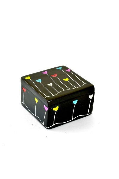 2" Dreamland Soapstone Box in Black 2 2" Dreamland Soapstone Box in Black
