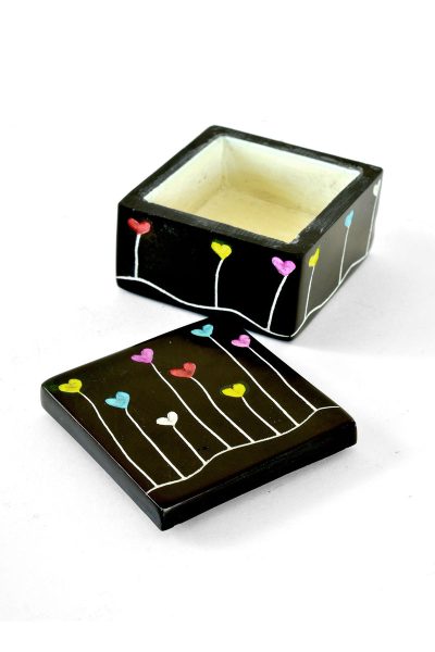 2" Dreamland Soapstone Box in Black 7 2" Dreamland Soapstone Box in Black