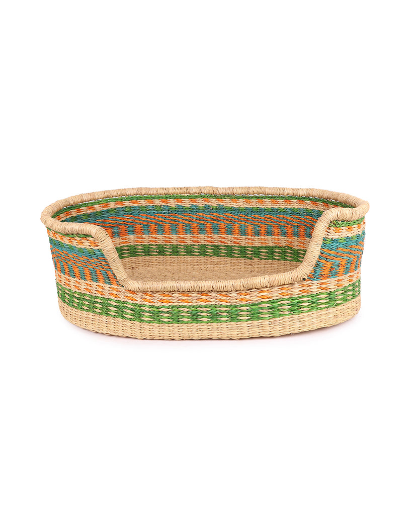 FUMSO: Green, Turquoise and Orange Dog Basket - Small 1 FUMSO: Green, Turquoise and Orange Dog Basket - Small