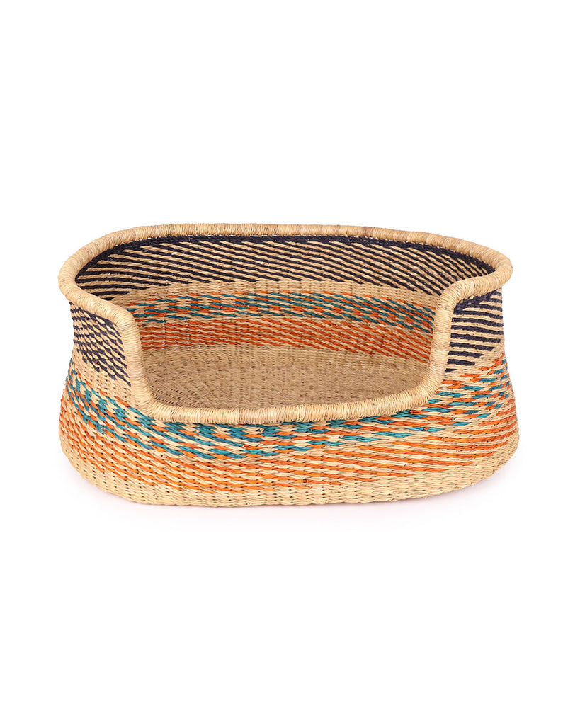 GHANI: Black, Blue & Orange Dog Basket - Small 1 GHANI: Black, Blue & Orange Dog Basket - Small