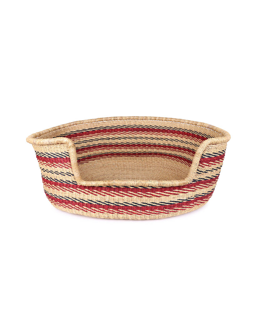 KEDIENOU: Red and Black Dog Basket - Large 1 KEDIENOU: Red and Black Dog Basket - Large