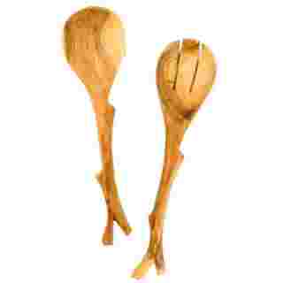 Large Wild Olive Wood Branch Server Set