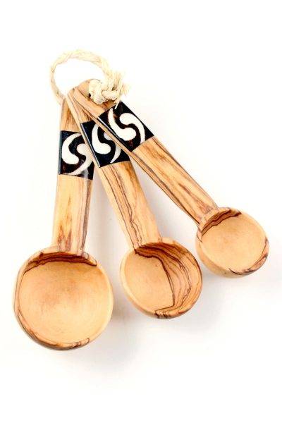 Set of 3 Measuring Spoons with Bone 1 Set of 3 Measuring Spoons with Bone
