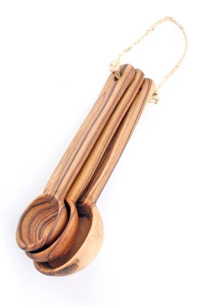 Set of 3 Wild Olive Wood Measuring Spoons 3 Set of 3 Wild Olive Wood Measuring Spoons