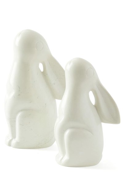 Small Natural Soapstone Singing Bunny Rabbits 2 Small Natural Soapstone Singing Bunny Rabbits