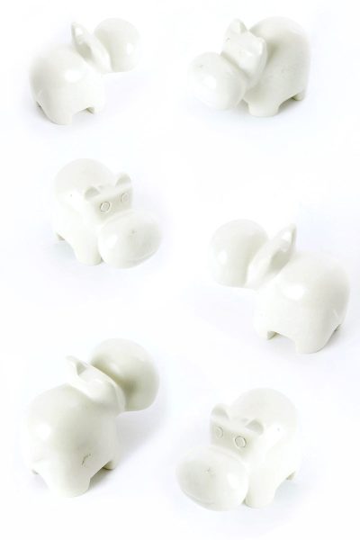 Set of 6 Natural Soapstone Mini Hippo Sculptures 2 Set of 6 Natural Soapstone Mini Hippo Sculptures