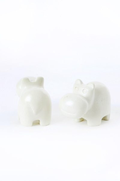 Set of 6 Natural Soapstone Mini Hippo Sculptures 4 Set of 6 Natural Soapstone Mini Hippo Sculptures